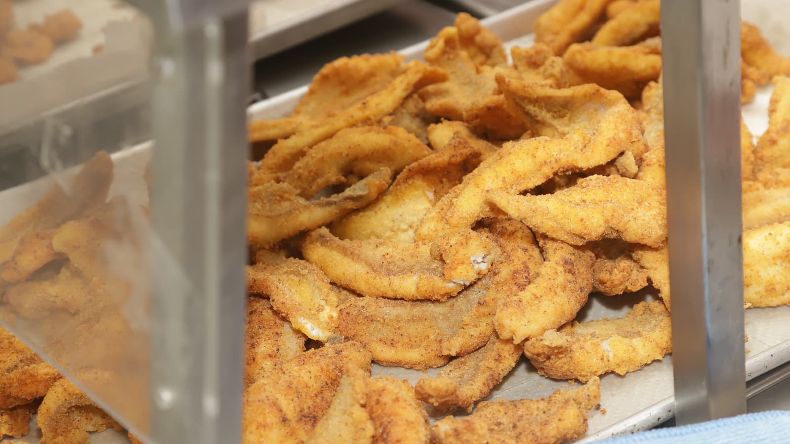 Freshly prepared fried fish ready to be served