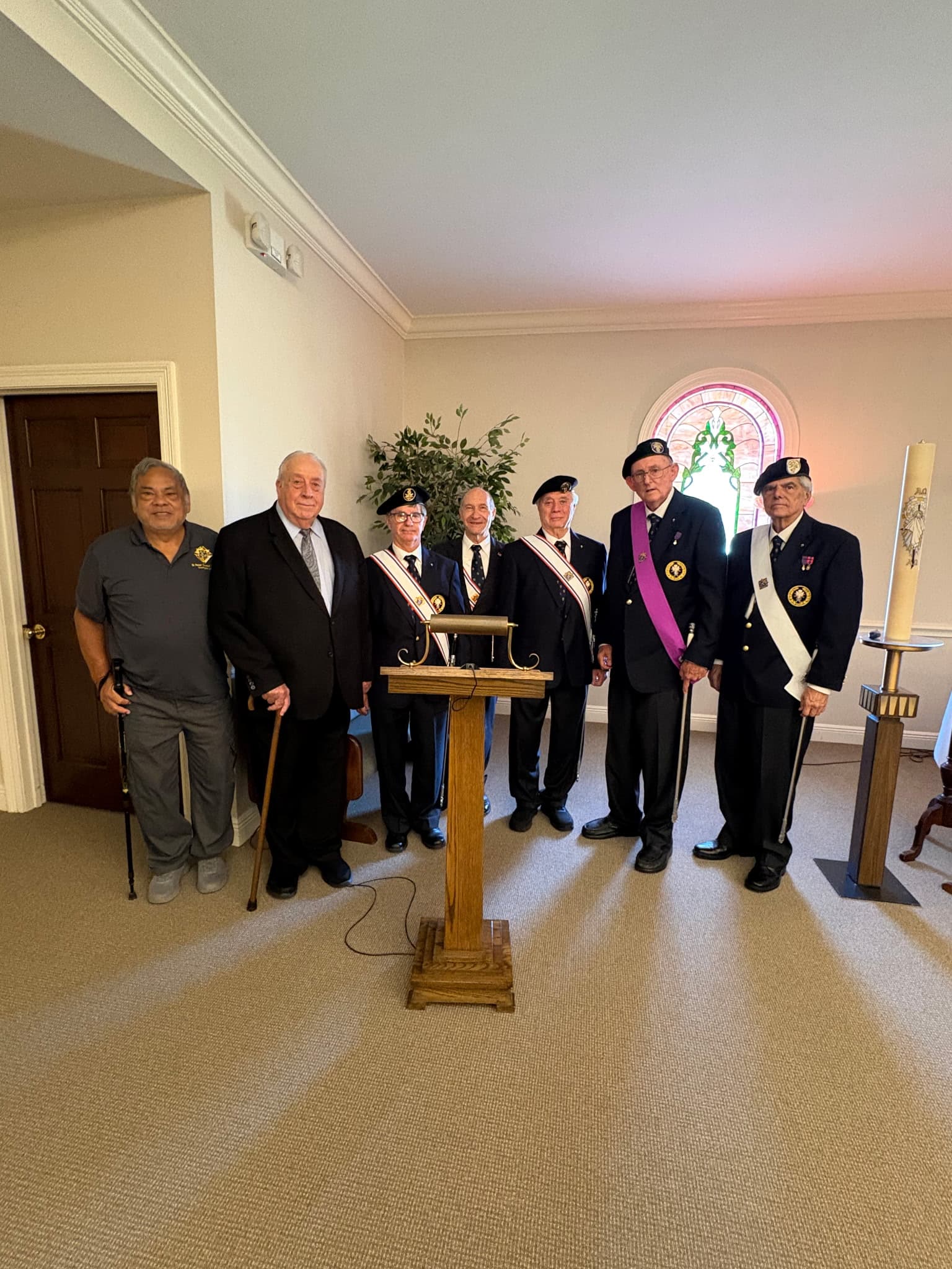 Fourth Degree Knights gathered for service